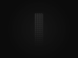 I vector lletter made of metal chain link fence. For logo, brand label, design elements, application and more.