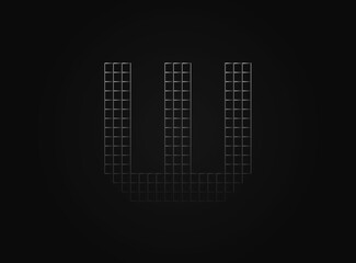 W vector lletter made of metal chain link fence. For logo, brand label, design elements, application and more.