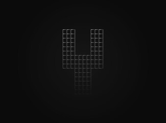 Y vector lletter made of metal chain link fence. For logo, brand label, design elements, application and more.