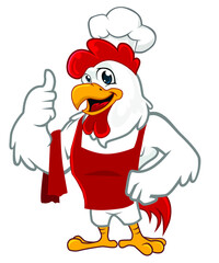 chicken mascot cartoon in vector