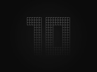 10 vector number made of metal chain link fence. For logo, brand label, design elements, application and more.