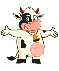 cow mascot cartoon in vector