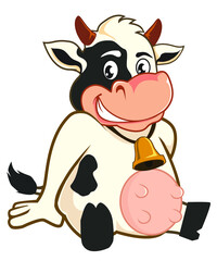 cow mascot cartoon in vector