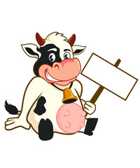 cow mascot cartoon in vector