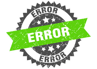 error stamp. grunge round sign with ribbon