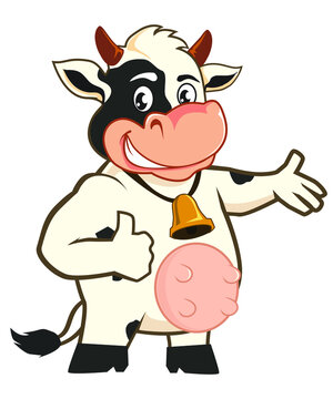 cow mascot cartoon in vector