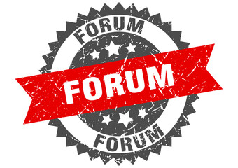 Obraz premium forum stamp. grunge round sign with ribbon