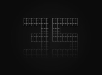 35 vector number made of metal chain link fence. For logo, brand label, design elements, application and more.