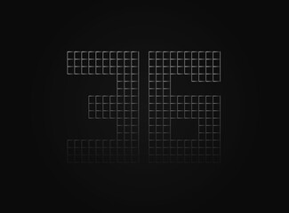 36 vector number made of metal chain link fence. For logo, brand label, design elements, application and more.
