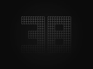 38 vector number made of metal chain link fence. For logo, brand label, design elements, application and more.