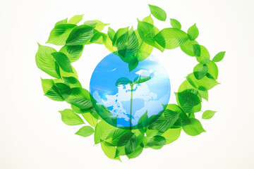 葉っぱと地球儀