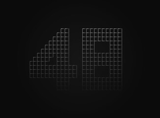 48 vector number made of metal chain link fence. For logo, brand label, design elements, application and more.