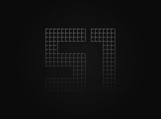 51 vector number made of metal chain link fence. For logo, brand label, design elements, application and more.