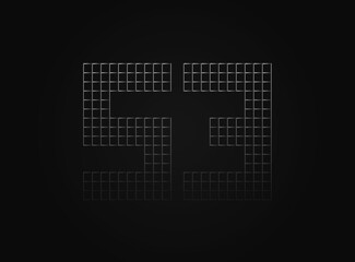 53 vector number made of metal chain link fence. For logo, brand label, design elements, application and more.