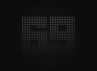 69 vector number made of metal chain link fence. For logo, brand label, design elements, application and more.