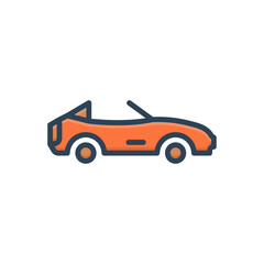 Fototapeta premium Color illustration icon for cabriolet