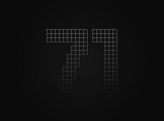 71 vector number made of metal chain link fence. For logo, brand label, design elements, application and more.