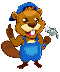 beaver mascot cartoon in vector