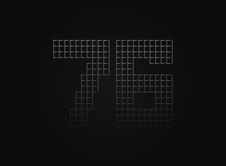 76 vector number made of metal chain link fence. For logo, brand label, design elements, application and more.