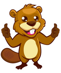 beaver mascot cartoon in vector