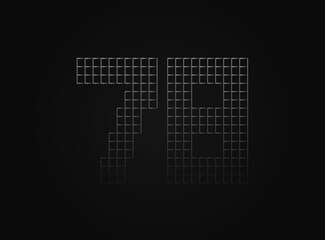78 vector number made of metal chain link fence. For logo, brand label, design elements, application and more.