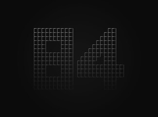 84 vector number made of metal chain link fence. For logo, brand label, design elements, application and more.