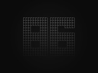 86 vector number made of metal chain link fence. For logo, brand label, design elements, application and more.