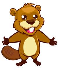 Obraz na płótnie Canvas beaver mascot cartoon in vector