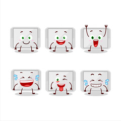 Cartoon character of silver plastic tray with smile expression