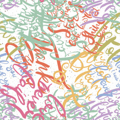 Graffiti background seamless pattern. Hand style tagging