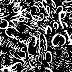 Graffiti background seamless pattern. Hand style tagging