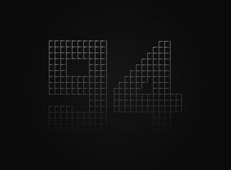 94 vector number made of metal chain link fence. For logo, brand label, design elements, application and more.