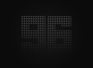 96 vector number made of metal chain link fence. For logo, brand label, design elements, application and more.