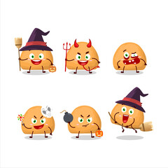 Halloween expression emoticons with cartoon character of sweet cookies