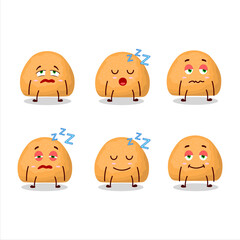 Cartoon character of sweet cookies with sleepy expression