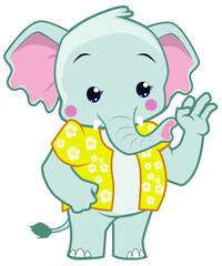 elephant mascot cartoon in vector