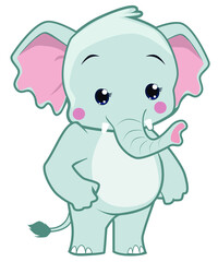 elephant mascot cartoon in vector