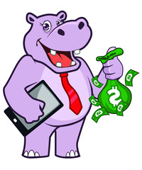 hippopotamus mascot cartoon