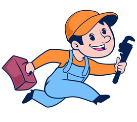 handyman mascot cartoon in vector