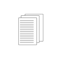 Document icon. Black filled  illustration. Document symbol on white background
