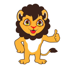lion mascot cartoon in vector