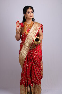 Indian Godess of prosperity / Lakshmi isolated on white.