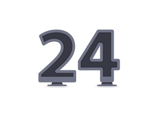 24 vector number design. For logo, brand label, design elements, corporate identity, application etc. İsolated vector illustration