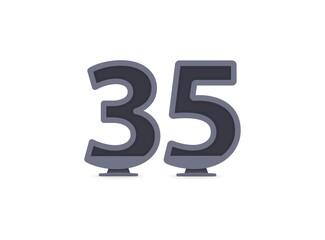 35 vector number design. For logo, brand label, design elements, corporate identity, application etc. İsolated vector illustration