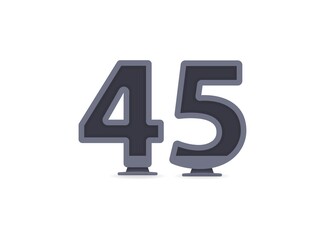 45 vector number design. For logo, brand label, design elements, corporate identity, application etc. İsolated vector illustration