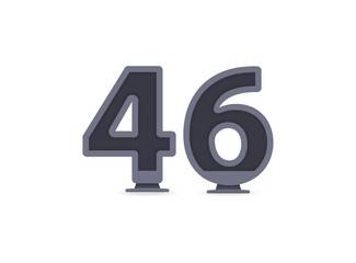 46 vector number design. For logo, brand label, design elements, corporate identity, application etc. İsolated vector illustration