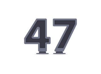 47 vector number design. For logo, brand label, design elements, corporate identity, application etc. İsolated vector illustration