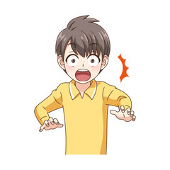 びっくり驚く男の子