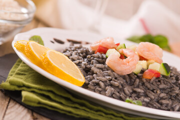 Squid ink risotto.