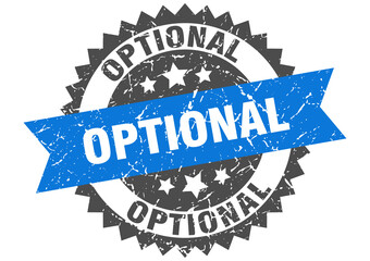 optional stamp. grunge round sign with ribbon